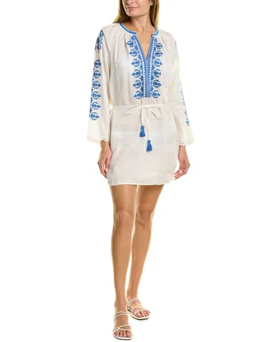 Tory Burch Embroidered Linen Cover-up Dress In White