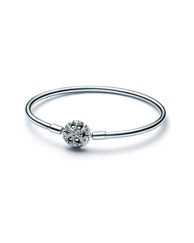 Pandora Moments Silver Snowflake Bangle Bracelet In Nocolor