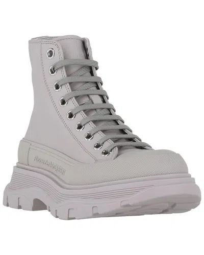 Alexander Mcqueen Leather Tread Slick High-top Sneakers In White