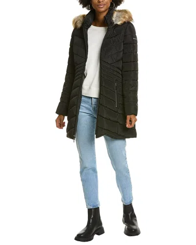 Laundry By Shelli Segal Quilted Coat In Black