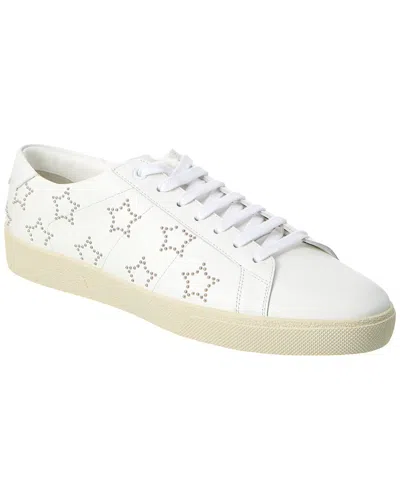 Saint Laurent Sl06 Star Leather Sneaker In White