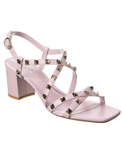 Valentino Garavani Rockstud 60 Leather Sandal In Purple