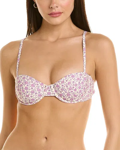 Tory Burch Printed Balconette Bikini Top In Pink