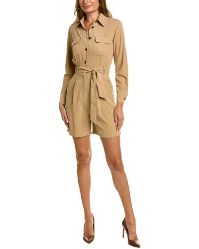 Max Mara Madre Short Jumpsuit In Tan