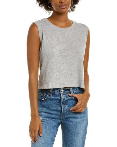 Michael Stars Johnnie Cropped Cotton Tank Top In Gray