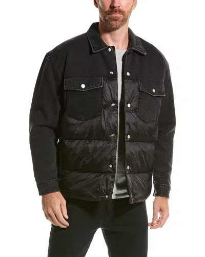 Frame Denim Padded Mix Jacket In Black