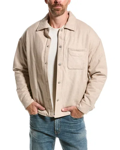 Frame Warm Textured Wool & Cashmere-blend Overshirt In Beige