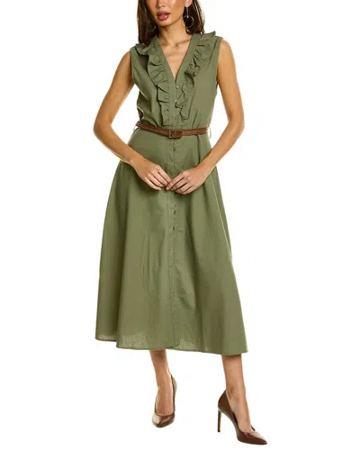 Seraphina Belted Shirtdress In Green
