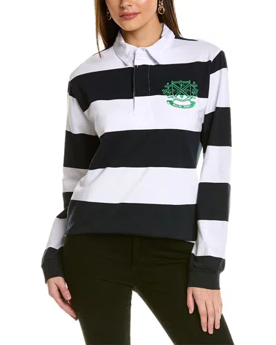 Roller Rabbit Embroidered Stripe Rugby Sweater In Blue