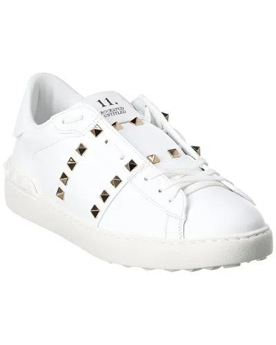 Valentino Garavani Rockstud Untitled Leather Trainers In White