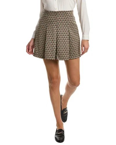 Max Studio Pleated Mini Skirt In Brown
