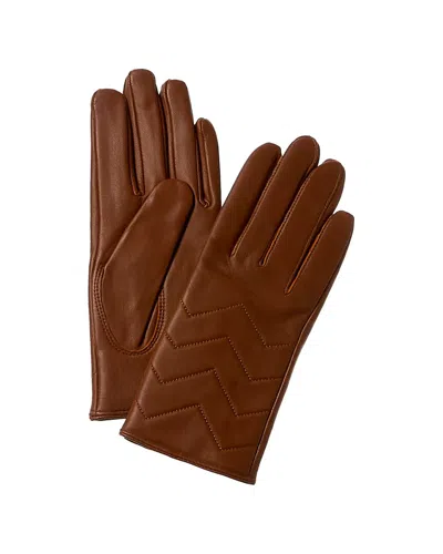 Phenix Quilted V Cashmere-lined Leather Gloves In Brown