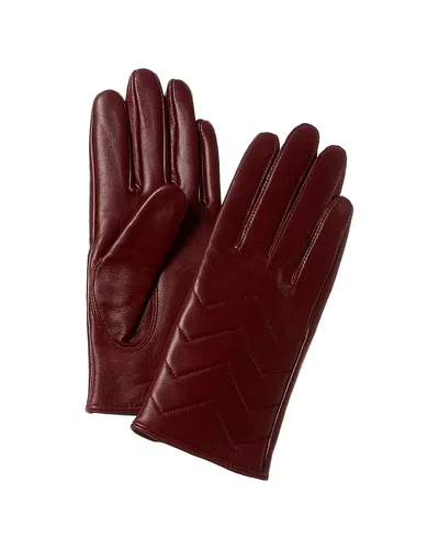 Phenix Quilted V Cashmere-lined Leather Gloves In Red