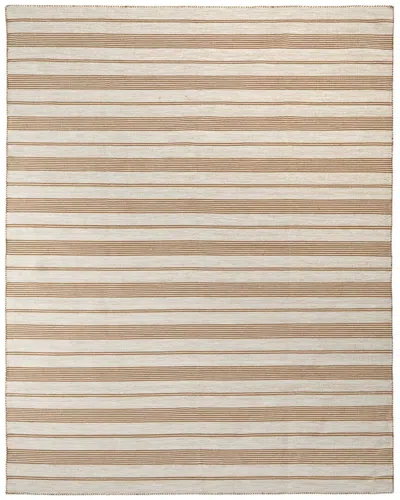 Weave & Wander Granberg Transitional Stripes Pet & Polyester Area Rug In White