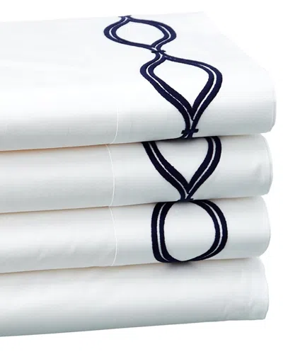 Dea Italian Linens Sinfonia Toscana By Dea Telaio Embroidery Percale Sheet Set In White
