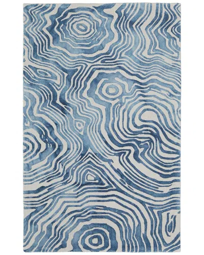 Weave & Wander Marengo Modern Abstract Wool Area Rug In Blue
