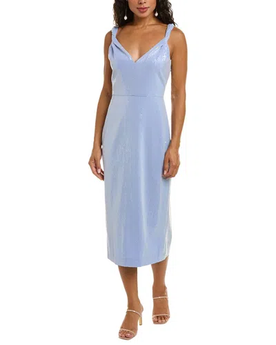 Halston Keira Twist-strap Sequin Midi Dress In Blue