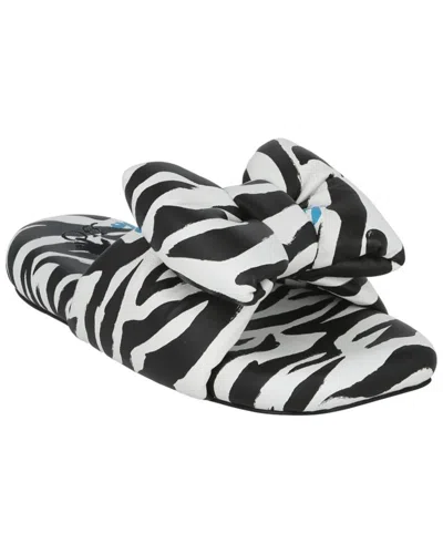 Off-white Zebra Printed Extra Padded Leather Slide In Black