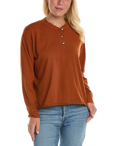 Donni. Henley T-shirt In Orange