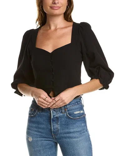 Meiven Button-down Blouse In Black