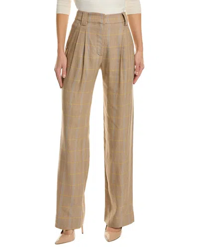 A.l.c Fynn Plaid Straight-leg Pants In Brown