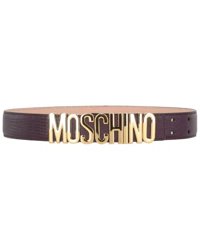 Moschino Leather Belt In Gold