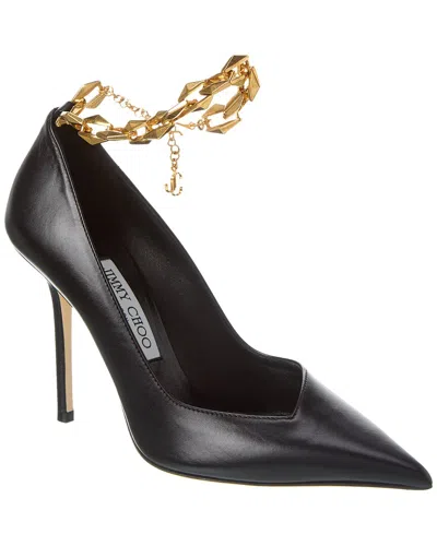 Jimmy Choo Diamond Talura 100 Leather Pump In Black