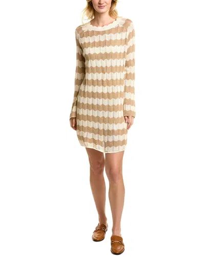 Anna Kay Chevron Sweaterdress In Brown