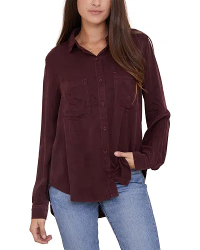 Bella Dahl Seamed Pocket Shirt In Red