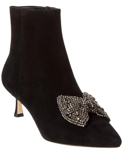 Tory Burch Embellished Suede Boot In Black