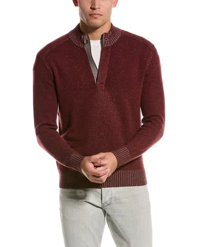 Raffi Mock Wool & Cashmere-blend 1/4-zip In Red