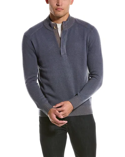 Raffi Mock Neck Wool-blend Pullover In Blue