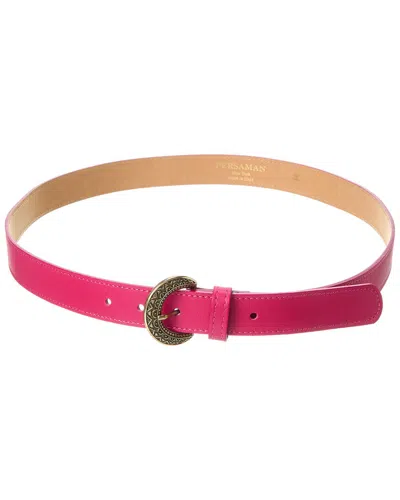 Persaman New York Arlet Leather Belt In Pink