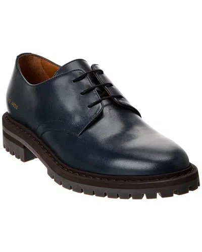 Common Projects Officer's Leather Derby In Blue