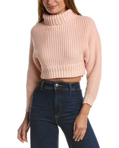 Undra Celeste Cropped Chunky Sweater In Pink