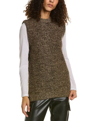 Ganni Wool & Cashmere-blend Straight Fit Vest In Brown