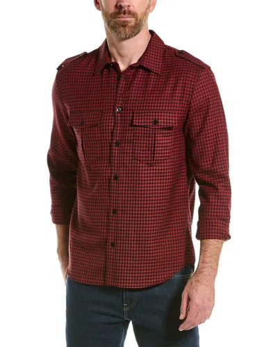 The Kooples Small Titanus Checks Wool Shirt In Red