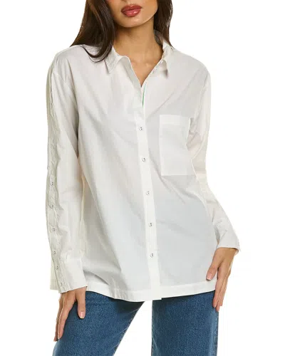 Johnny Was Poplin Relaxed Pocket Shirt In White
