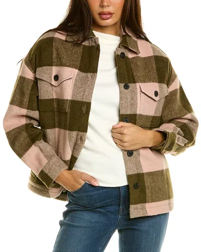 Allsaints Luella Check Wool-blend Jacket In Brown