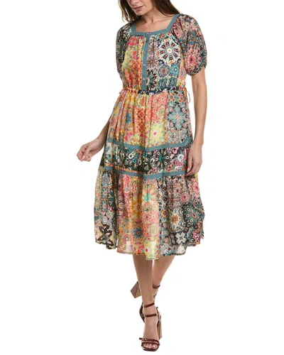 Johnny Was Kaleida Zenovia Silk Dress In Multi