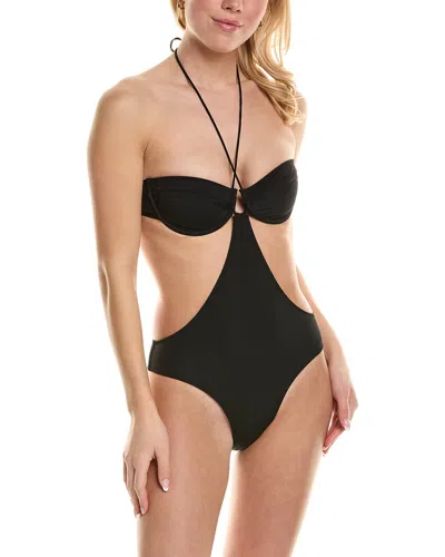 Solid & Striped Women's Blythe O-ring Halter One-piece Swimsuit In Black