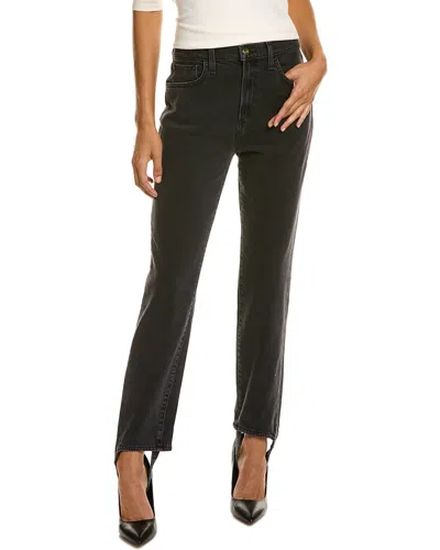 Favorite Daughter The Evelyn High-rise Storm Slim Straight Jean In Black