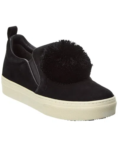 Tory Burch Pom Pom Suede Platform Sneaker In Black