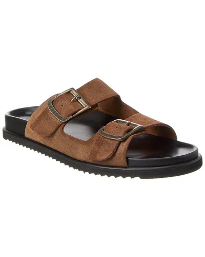 Aquatalia Byron Weatherproof Suede Sandal In Brown