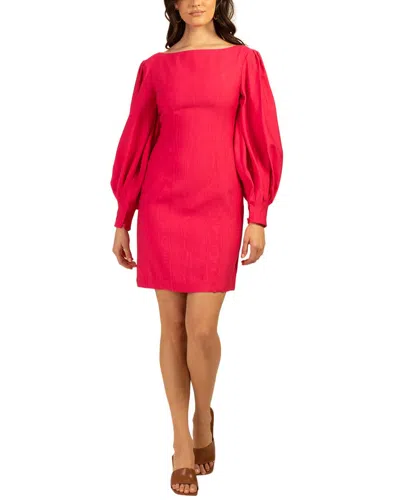 Trina Turk Hiya Pleated Balloon-sleeve Mini Dress In Pink