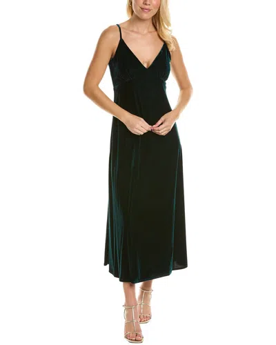 Taylor Plus Size Velvet Empire-waist Sleeveless Midi Dress In Green