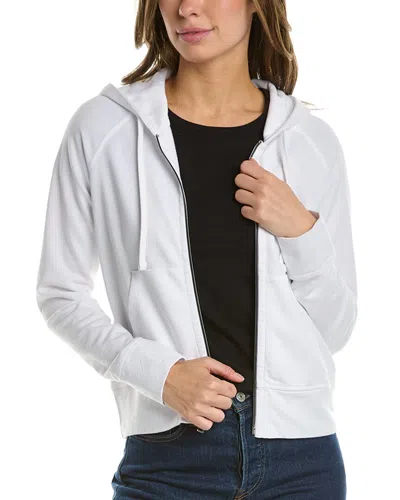 James Perse French Terry Zip Hoodie In White
