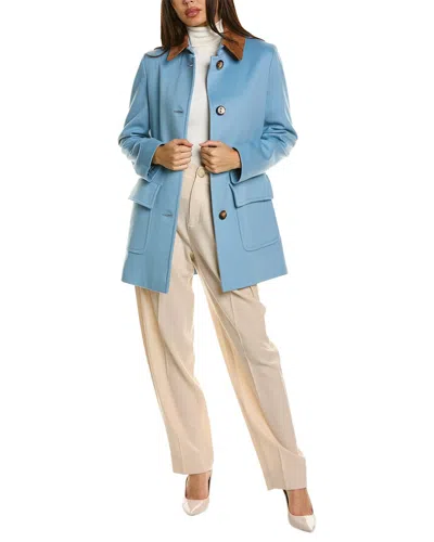 Fleurette Wool Coat In Blue