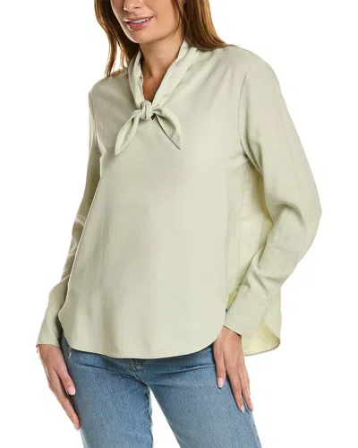 Reveriee Bow Neck Blouse In Green