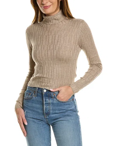 Reveriee Turtleneck Wool-blend Sweater In Brown